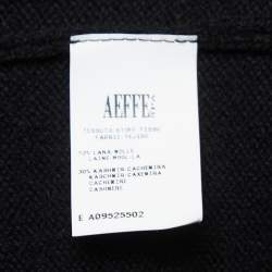 Pre Owned Moschino Couture Black Logo Patterned Wool Blend Sweater S