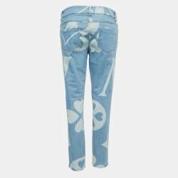 Moschino Couture Blue Logo Patterned Denim Jeans M Waist 32"