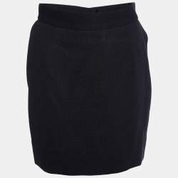 Pre Owned Moschino Couture Black Virgin Wool Mini Skirt M
