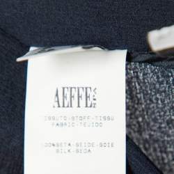 مملوكة مسبقًا Moschino Couture Navy Blue Silk Chiffon Pleated Detail Maxi Skirt M