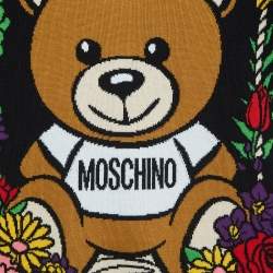 Pre Owned Moschino Couture Black Mesh Floral Teddy Bear Jumper L