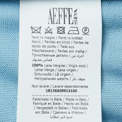 Pre Owned Moschino Couture X My Little Pony Blue Logo Intarsia Knit Sweater M