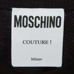 Pre Owned Moschino Couture  Black Logo Print Cotton Half Sleeve T-Shirt XS