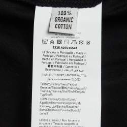 Pre Owned Moschino Couture Black Logo Embroidered Cotton Half Sleeve T-Shirt M