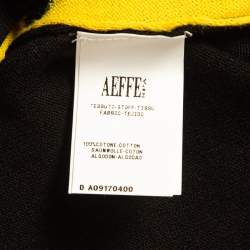 Pre Owned Moschino Couture Black Caution Print Cotton Sweatshirt M