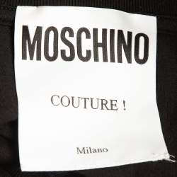 Pre Owned Moschino Couture Do Not Enter Print Cotton T-Shirt XS