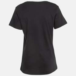 Pre Owned Moschino Couture Do Not Enter Print Cotton T-Shirt XS