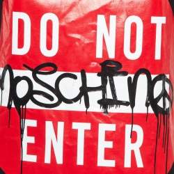 Pre Owned Moschino Couture Do Not Enter Print Cotton T-Shirt XS