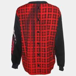 Moschino Couture Printed Cotton and Crepe Back Buttoned Sweatshirt M