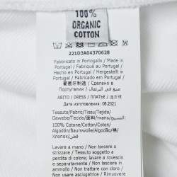 Pre Owned Moschino Couture White Teddy Print Cotton Hoodie S