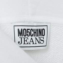 مملوكة مسبقًا Moschino Mo5ch1no Jeans White Peace & Love Print Cotton Hoodie M