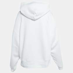 مملوكة مسبقًا Moschino Mo5ch1no Jeans White Peace & Love Print Cotton Hoodie M