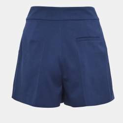 Pre Owned Moschino Mo5ch1no Jeans Navy Blue Gabardine Buckle-Up Shorts M