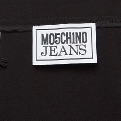Pre Owned Moschino M05CHIN0 Jeans Black Stretch Crepe Zipper Detail Mini Skirt S