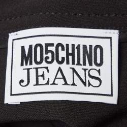 Pre Owned Moschino M05CHIN0 Jeans Black Stretch Crepe Zipper Detail Mini Skirt S