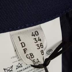 Moschino Mo5ch1no Jeans Navy Blue Gabardine Buckle-Up Shorts S