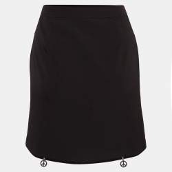 Moschino M05CHIN0 Jeans Black Stretch Crepe Zipper Detail Mini Skirt S