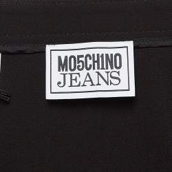Moschino M05CHIN0 Jeans Black Stretch Crepe Zipper Detail Mini Skirt S