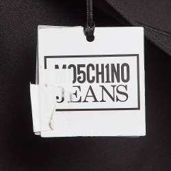 Moschino M05CHIN0 Jeans Black Stretch Crepe Zipper Detail Mini Skirt S