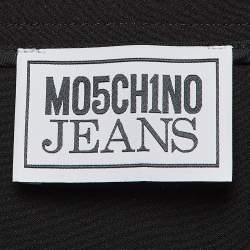 Moschino M05CHIN0 Jeans Black Stretch Crepe Zipper Detail Mini Skirt S