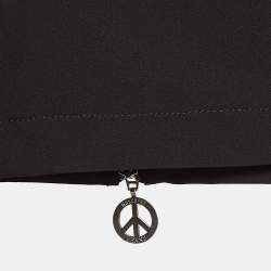 Moschino M05CHIN0 Jeans Black Stretch Crepe Zipper Detail Mini Skirt S