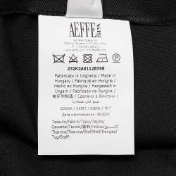 Moschino Jeans Black Wool Blend Pleated Buckle Detail Mini Skirt M