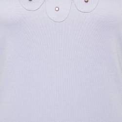Pre Owned Moschino Jeans Purple Jersey Scallop Detail Top M