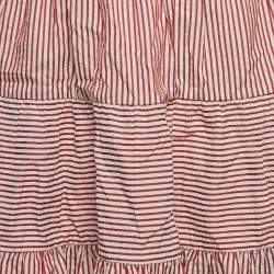 Moschino Jeans White/Red Stripe Crepe Tiered Short Skirt S