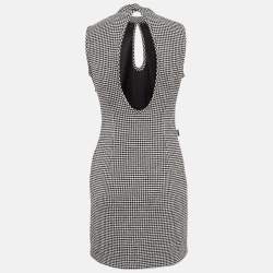 Moschino Jeans Black/White Houndstooth Wool Blend Mini Dress M
