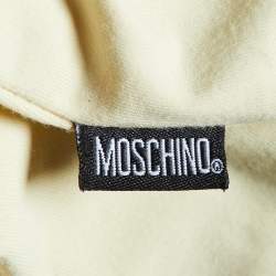 Moschino Jeans Yellow Logo Embroidery and Flock Print Jersey T-Shirt M