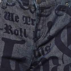 Moschino Jeans Dark Blue Logo Print Denim Jeans M Waist 30" 