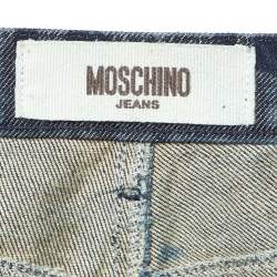 Moschino Jeans Dark Blue Logo Print Denim Jeans M Waist 30" 
