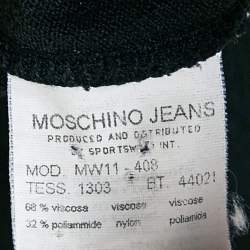 Moschino Jeans Black Stretch Knit Buttoned Crop Cardigan M