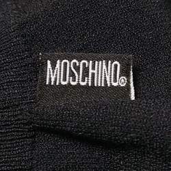 Moschino Jeans Black Stretch Knit Buttoned Crop Cardigan M