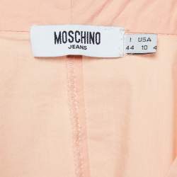 Moschino Jeans Peach Cotton Flower Detail Button Front Shirt M