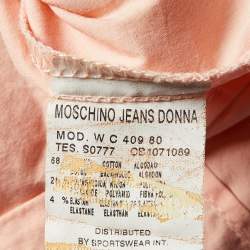 Moschino Jeans Peach Cotton Flower Detail Button Front Shirt M