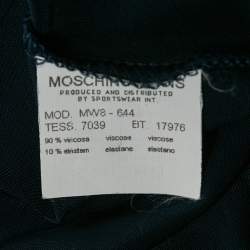 Pre Owned Moschino Jeans Navy Blue Jersey Side Slit Maxi Dress L