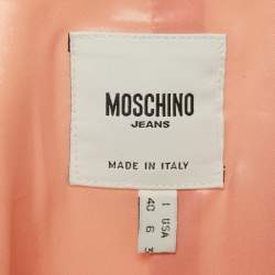 مملوكة مسبقًا Moschino Jeans Pink Cotton Blend Biker Vest Jacket S
