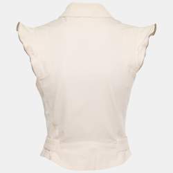 مملوكة مسبقًا Moschino Jeans Pink Cotton Blend Biker Vest Jacket S