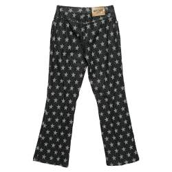 Moschino Jeans Black  Star Print Denim Flared Leg Jeans S