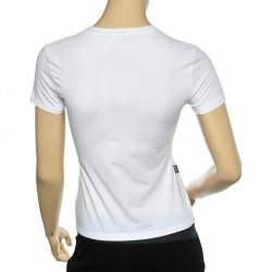 Moschino Jeans White Cotton Star Embellished Short Sleeve T-Shirt M