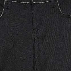 Moschino Jeans Black Cotton Embellished Trim Detailed Pants M