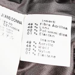 Pre Owned Moschino Jeans Brown Technical Fabric Peplum Hoodie Jacket M