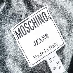 Moschino Jeans Black Coated Button Front Jacket S