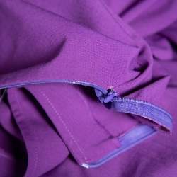 Pre Owned Moschino Jeans Purple Wool Blend Ruffle Hem Midi Skirt S