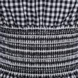 Pre Owned Moschino Jeans Monochrome Gingham Check Cotton Dress M