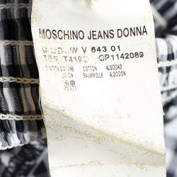 Pre Owned Moschino Jeans Monochrome Gingham Check Cotton Dress M