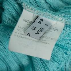 Pre Owned Moschino Jeans Blue Knit Sleeveless Top & Button Front Cardigan Set M