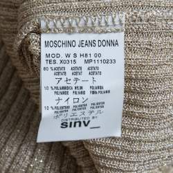 Moschino Jeans Gold Lurex Knit Buttoned Cardigan L