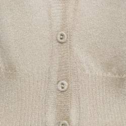 Pre Owned Moschino Jeans Gold Lurex Knit Buttoned Cardigan L